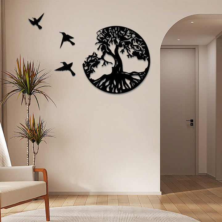 Buddha Stones Árbol de la vida Creación de pájaros Arte de pared