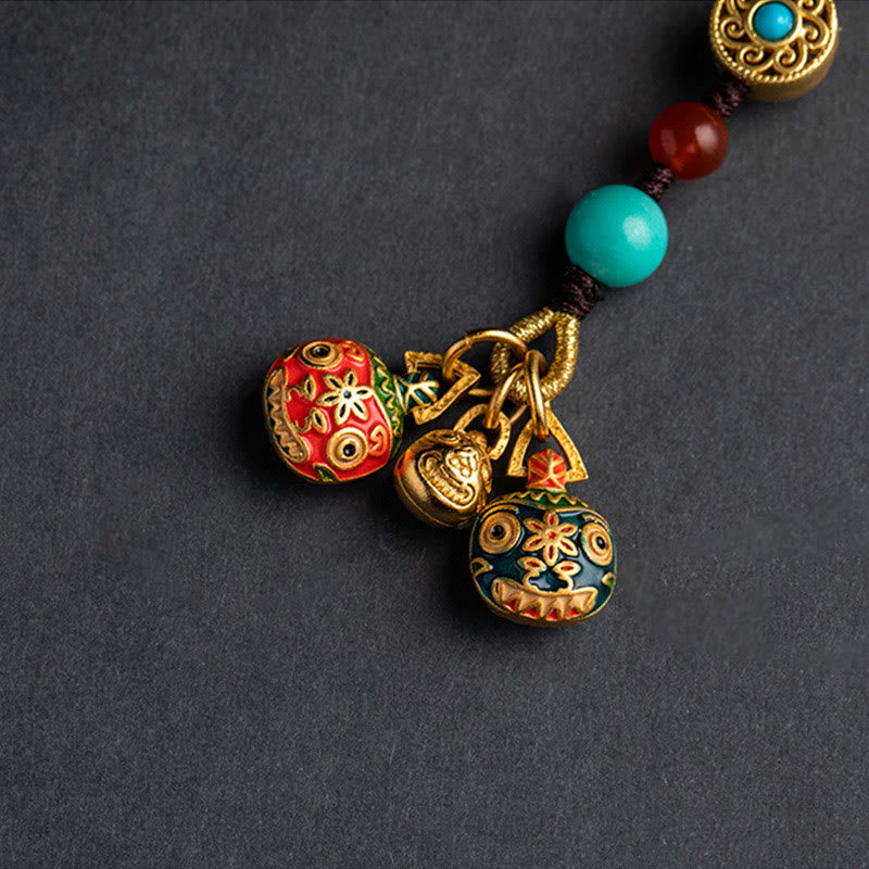 Buddha Stones, oro, bestia tragadora, familia, suerte, llavero de coche, decoración colgante para teléfono
