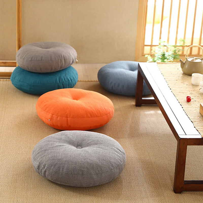 Cojín de lino con diseño simple de loto y Buddha Stones para meditación, decoración para el hogar y la sala de estar.