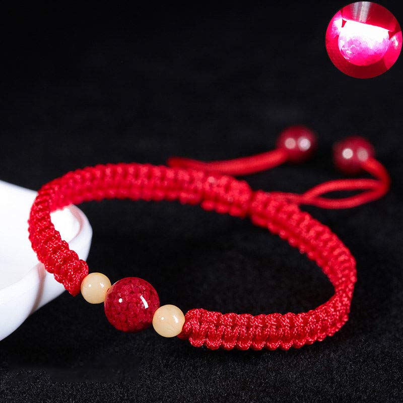 Pulsera de hilo rojo con bendición de cinabrio de Buddha Stones para niños