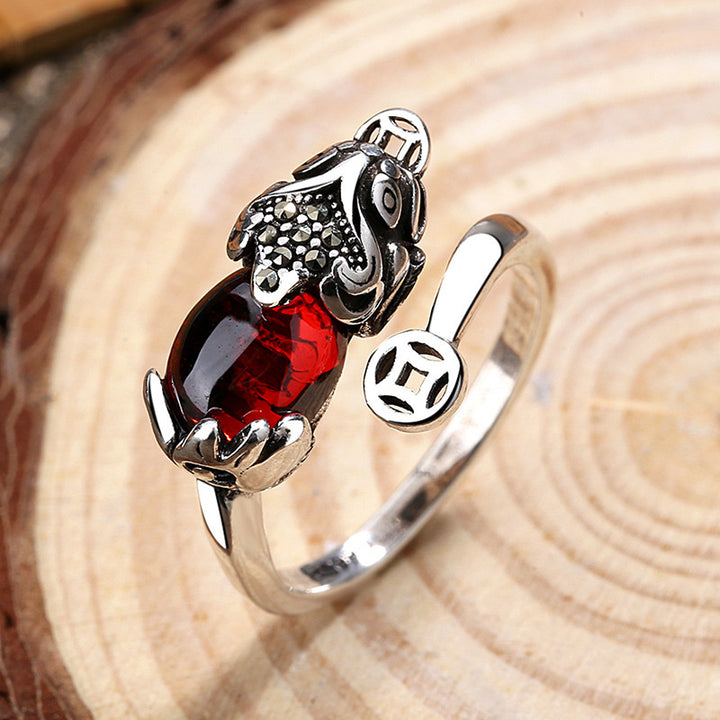 Anillo ajustable de riqueza de Buddha Stones FengShui Genstone PiXiu