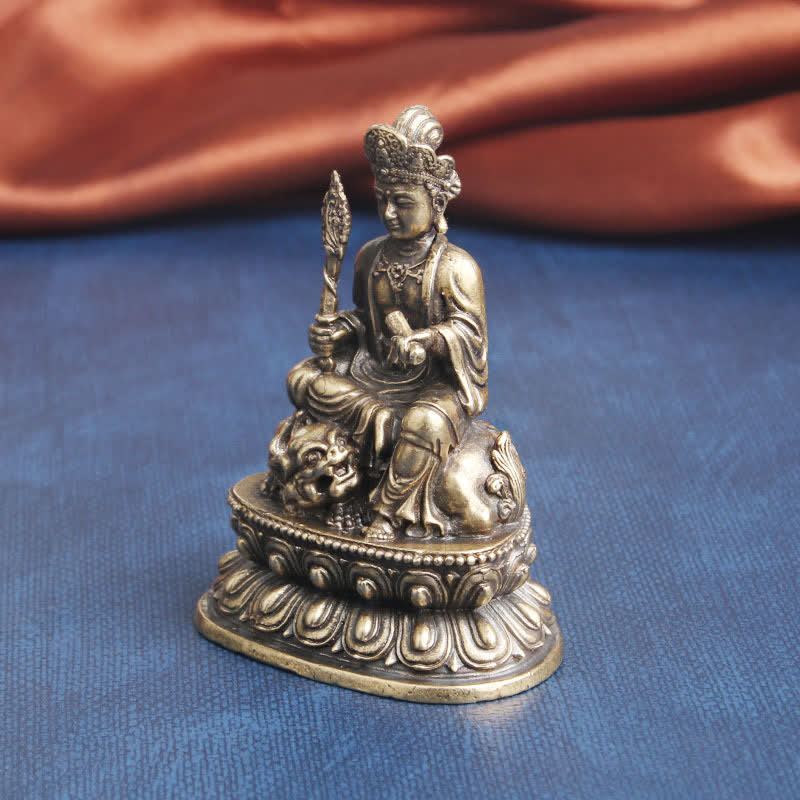 Decoración de estatua de cobre Manjusri Bodhisattva Serenity