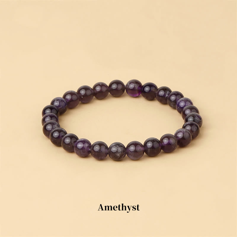 Pulsera de cuentas curativas de cuarzo con piedra natural de piedras de Buddha Stones - 8 mm - Amatista - image 16