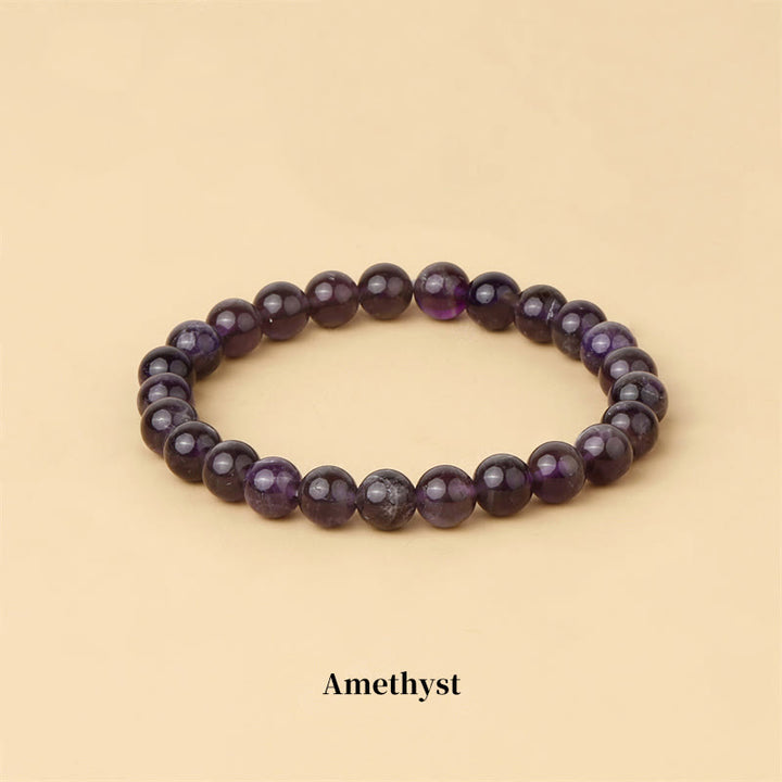 Pulsera de cuentas curativas de cuarzo con piedra natural de piedras de Buddha Stones - 8 mm - Amatista - image 16