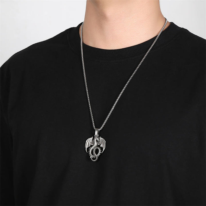 Colgante de collar con diseño de dragón de estaño puro con Buddha Stones - image 5