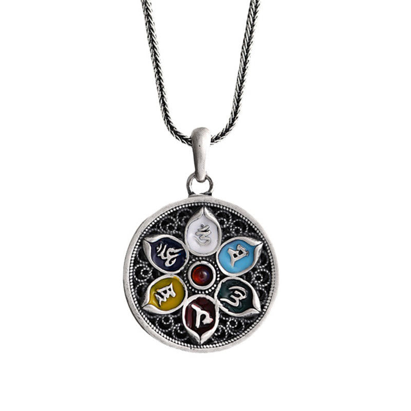 Collar con colgante de pureza de Om Mani Padme Hum tibetano con Buddha Stones - image 10
