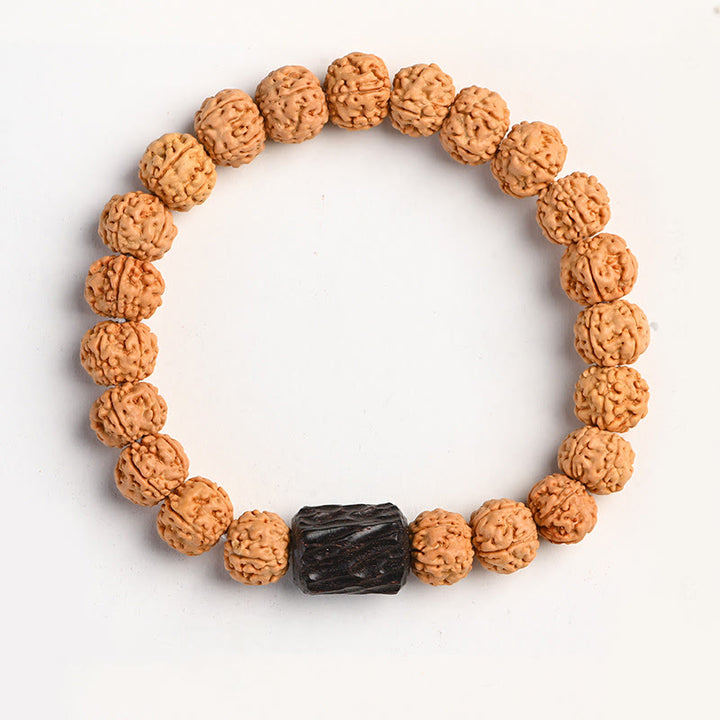 Buddha Stones Tíbet Rudraksha Bodhi Semilla Riqueza Pulsera auspiciosa
