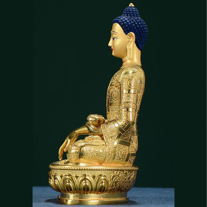 Figura de Buda Shakyamuni, estatua de cobre de iluminación, decoración para el hogar