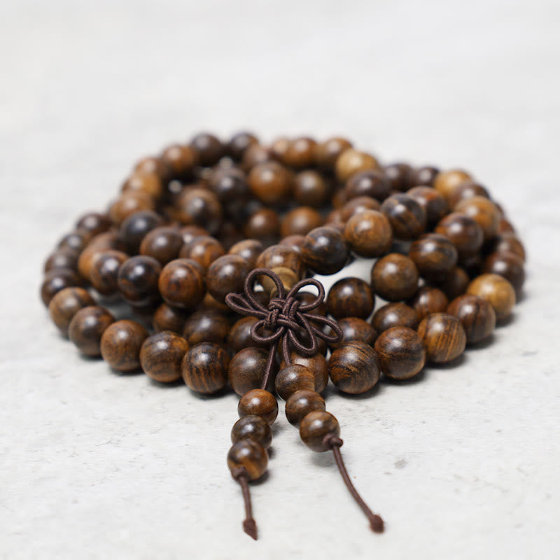 Pulsera de cuentas de Mala con Buddha Stones , 108, oración, meditación, sándalo, elástica - image 1