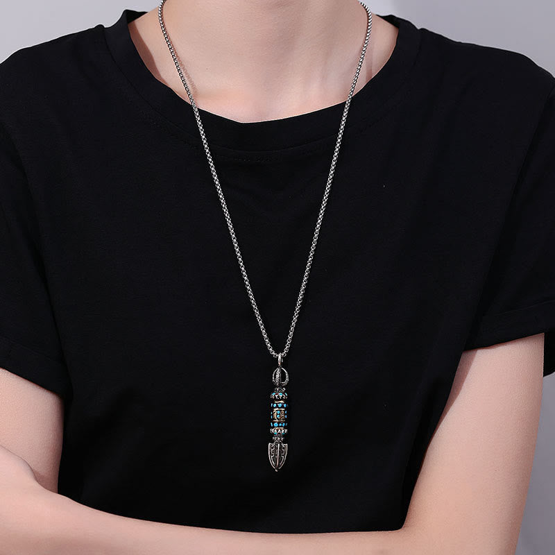 Colgante de collar giratorio con Buddha Stones , Om Mani Padme Hum tibetano, protección de la riqueza