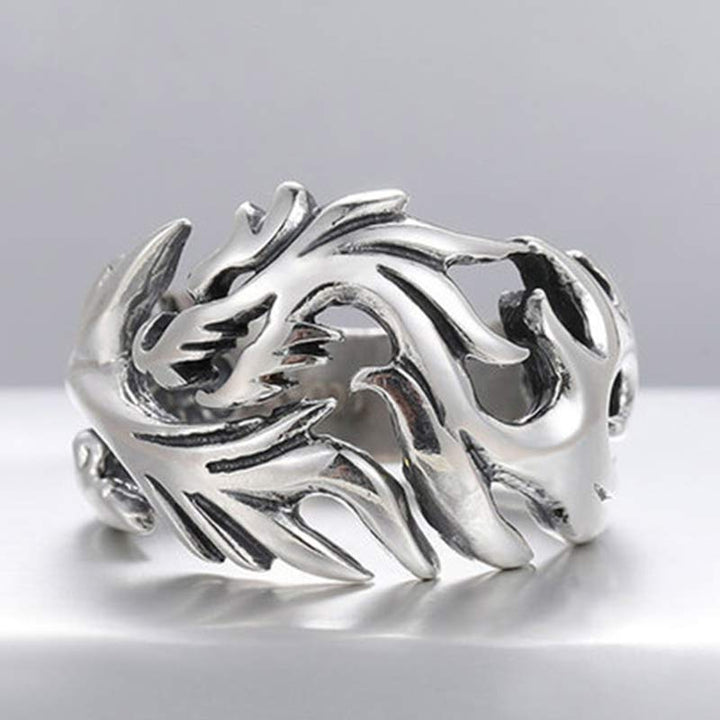 Anillo ajustable de fuerza de protección con patrón de dragón de Buddha Stones