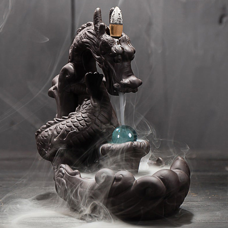 Quemador de incienso con protección de dragón tibetano, Buddha Stones , decoración