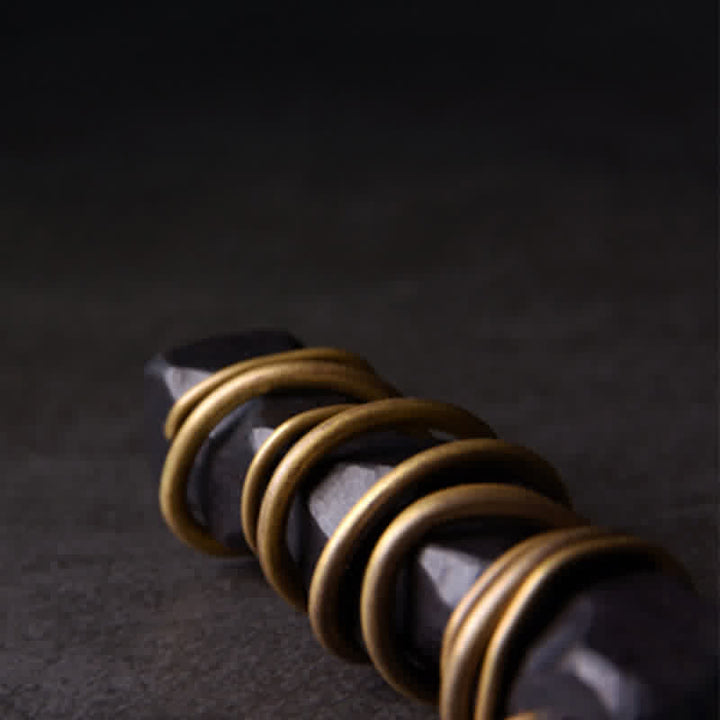Colgante de collar de paz con Buddha Stones , madera de ébano del Tíbet, equilibrio de cobre - image 8