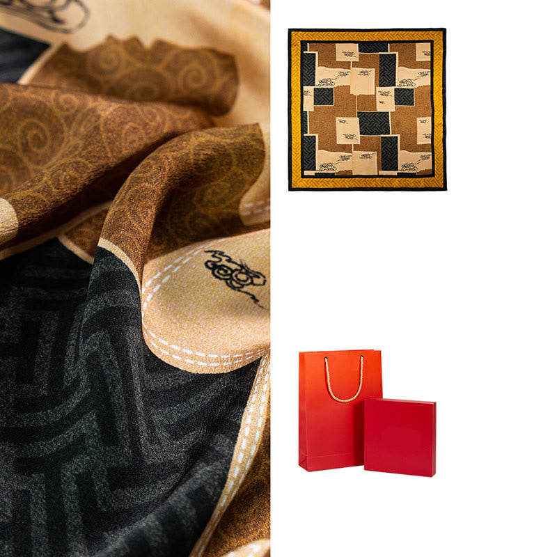 Bufanda de seda de morera 100% con pintura al óleo de jungla de Buddha Stones , bufanda de cuello de seda de doble cara de grado superior 6A - image 24