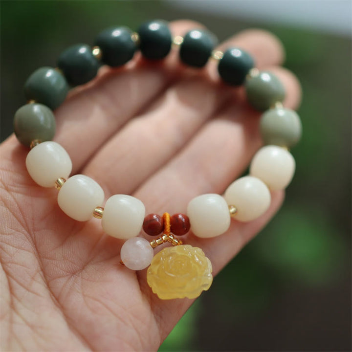 Pulsera de la paz del loto del ámbar de la semilla de Bodhi del gradiente de las Buddha Stones