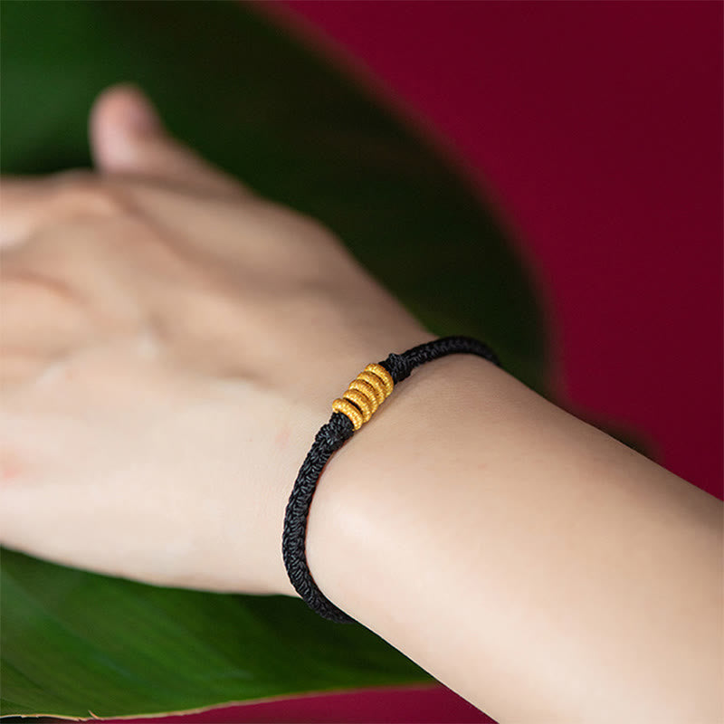 Pulsera de cuerda trenzada de protección de la suerte con nudo King Kong hecha a mano con Buddha Stones