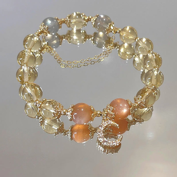 Pulsera de energía abundante con citrino y luna bendita de Buddha Stones