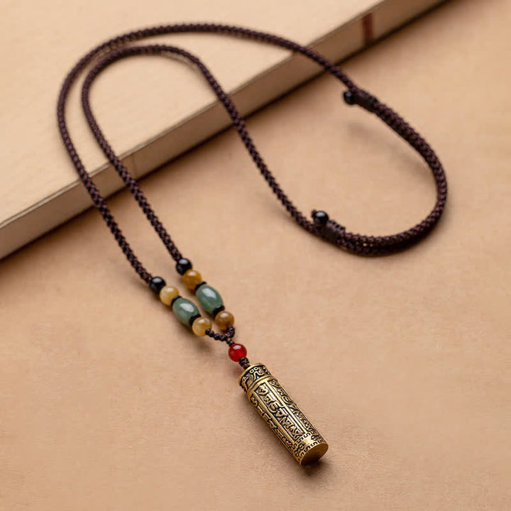 Buddhastoneshop Tibet Om Mani Padme Hum Ágata Shurangama Sutra Collar de protección colgante - image 4