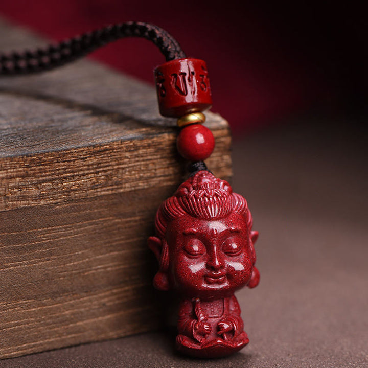 Buddha Stones del zodiaco chino, Buda natal, amuleto de cinabrio Natural, colgante para mantener alejados los espíritus malignos