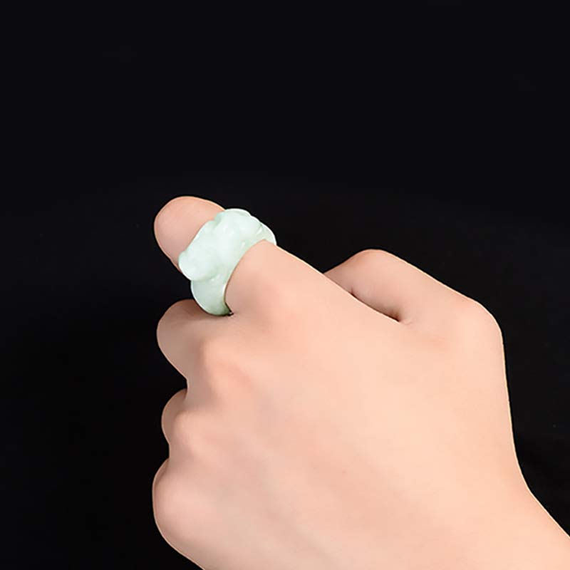 Anillo de la suerte Fengshui Riqueza Jade PiXiu