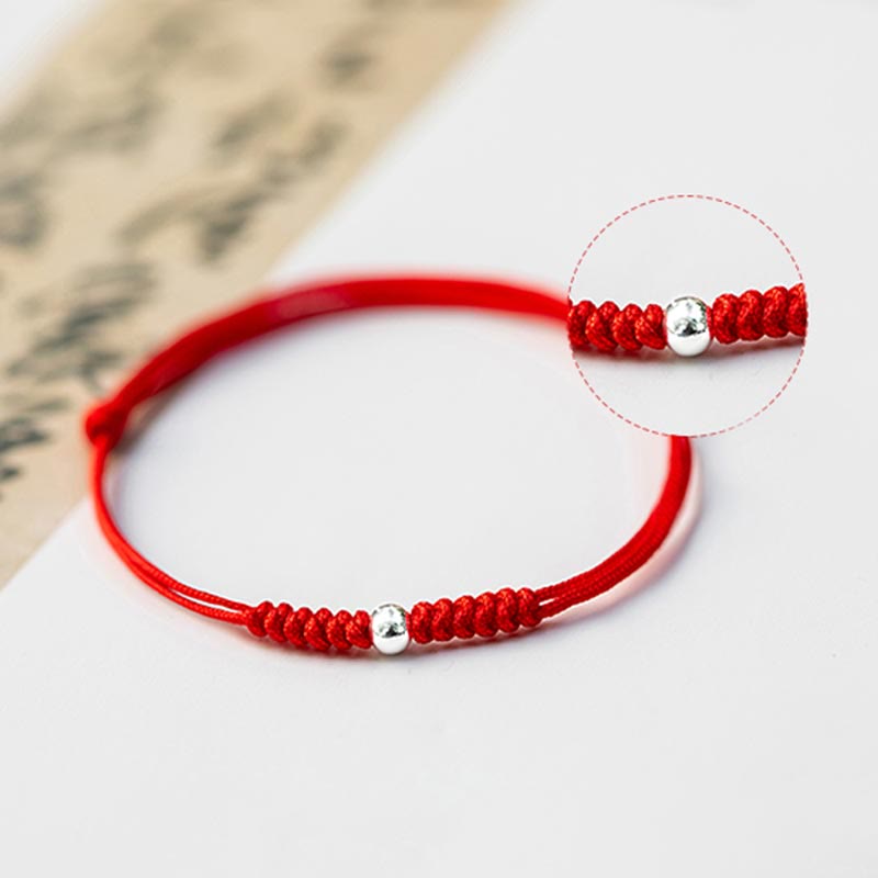 Pulsera trenzada de hilo rojo con protección de cuentas de la suerte de plata de ley 925 con Buddha Stones - image 18
