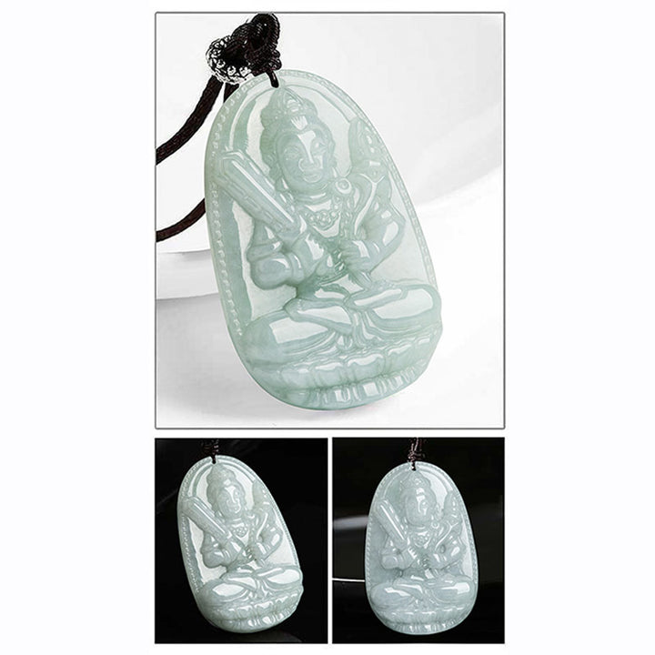 Buddha Stones Zodíaco Chino Buda Natal Jade Riqueza Prosperidad Collar Colgante - image 4