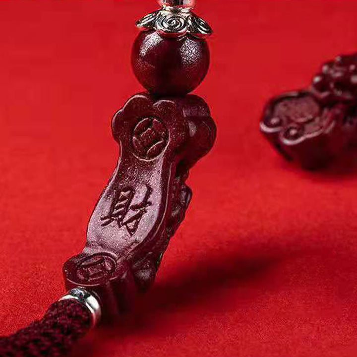 Pulsera trenzada de cinabrio PiXiu hecha a mano con Buddha Stones