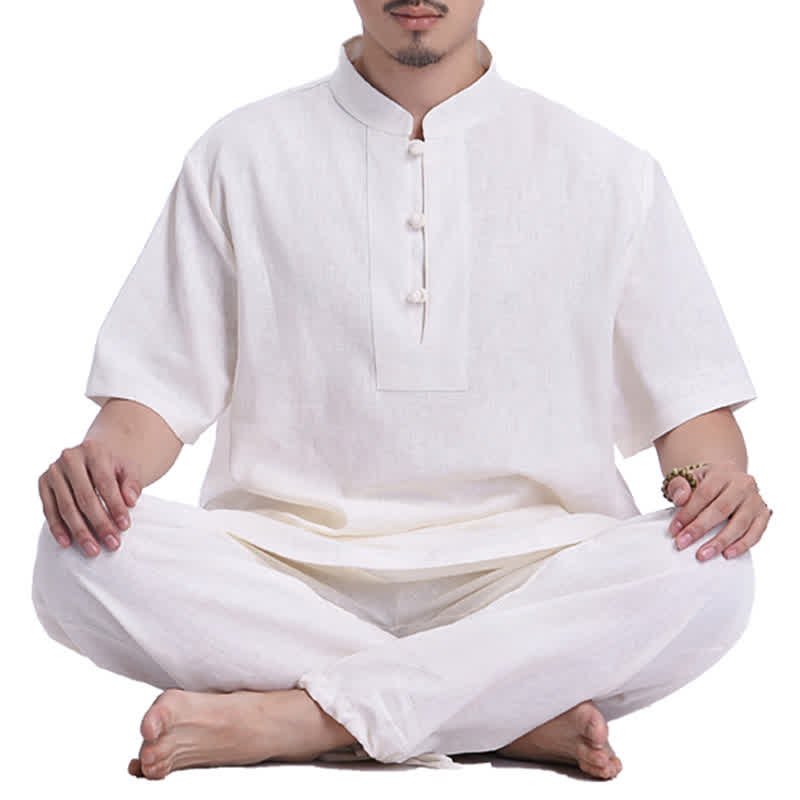 Conjunto de ropa de lino y algodón para hombre con Buddha Stones, meditación espiritual zen y práctica de oración - image 17