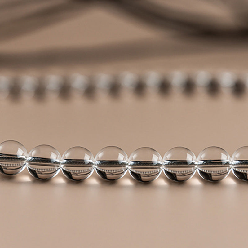 Pulsera de meditación de jade de cristal blanco de 108 cuentas Mala
