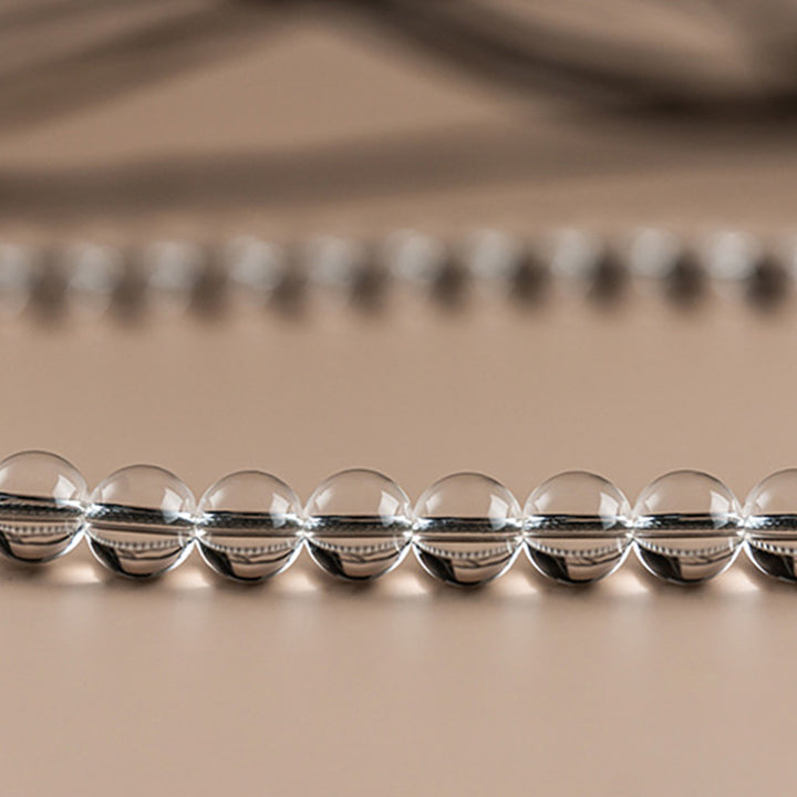Pulsera de meditación de jade de cristal blanco de 108 cuentas Mala