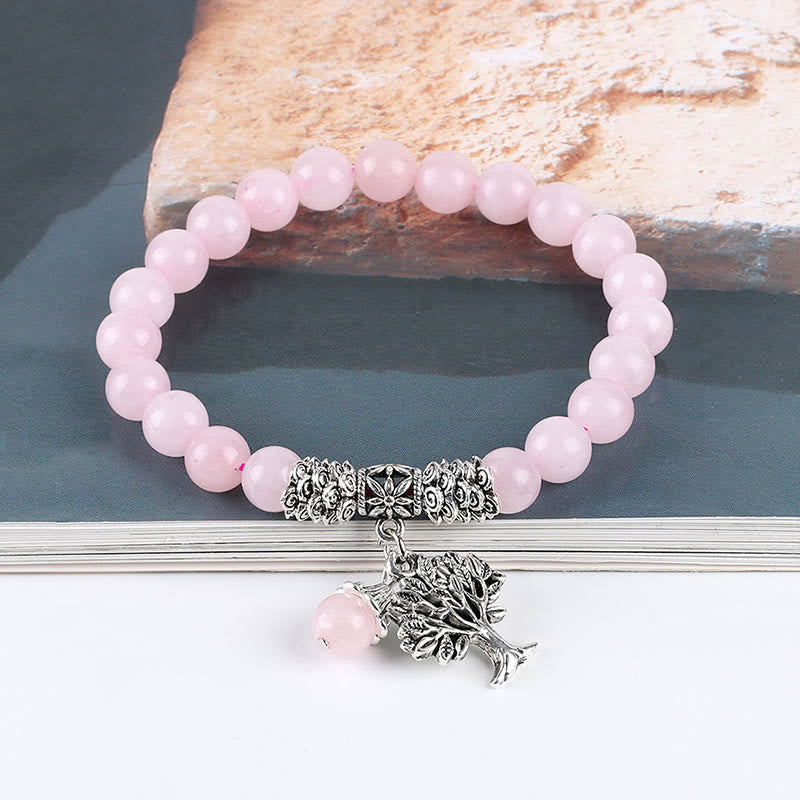 Pulsera elástica con amuleto de la suerte, árbol de la vida, Buddha Stones
