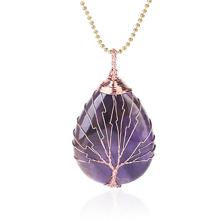 Collar con colgante de energía curativa, árbol de la vida, cristal de cuarzo Natural, Buddha Stones - image 4