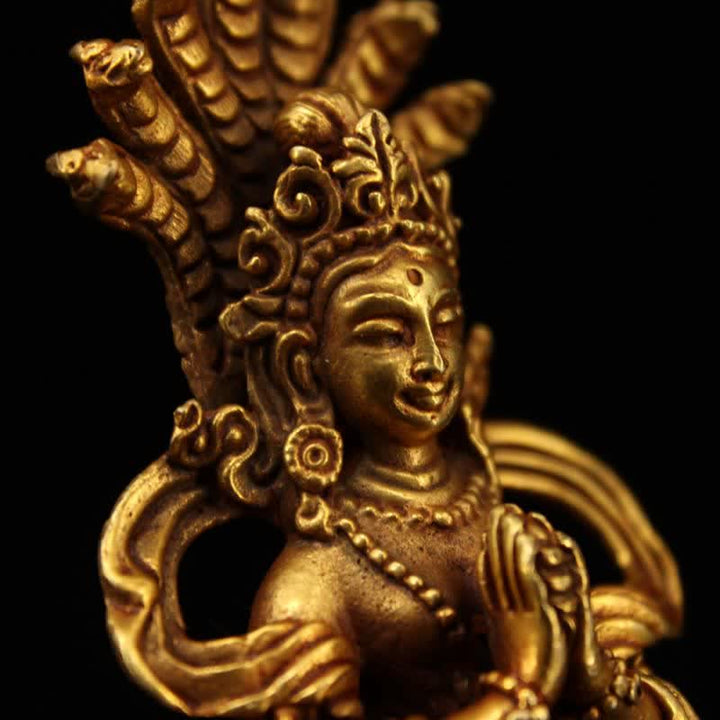 Decoración de estatua de cobre de protección de Bodhisattva Nagarjuna