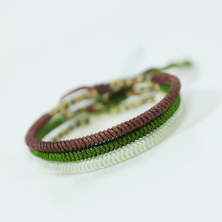 Buddha Stones, 3 uds., pulsera tibetana hecha a mano, multicolor, con nudo de la suerte, auspicioso