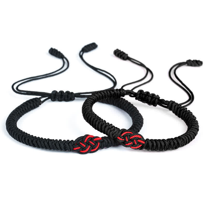 Pulsera de cuerda de protección con nudo chino de la suerte tibetana, Buddha Stones , 2 uds.