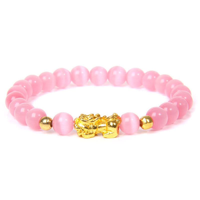 Pulsera de riqueza de obsidiana de Pixiu de la suerte FengShui de Buddha Stones