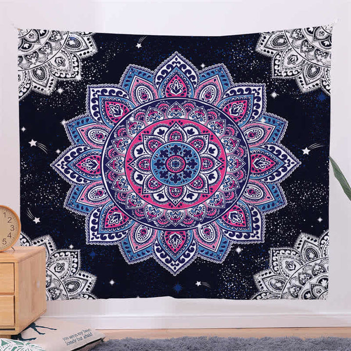 Tapiz con diseño de Mandala bohemio para colgar en la pared, arte de pared, enfoque creativo, decoración para sala de estar y hogar
