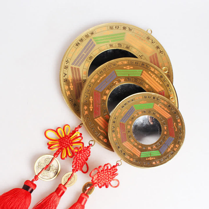 Mapa Feng Shui Bagua Moneda de cobre Equilibrio anudado chino Mapa de energía