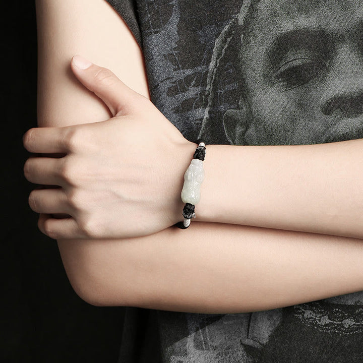 Pulsera de cuerda trenzada de Buddha Stones hecha a mano de Jade Natural PiXiu suerte prosperidad - image 8