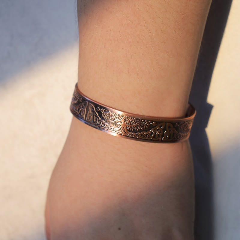Brazalete magnético ajustable con Buddha Stones, árbol de la suerte, equilibrio de la vida