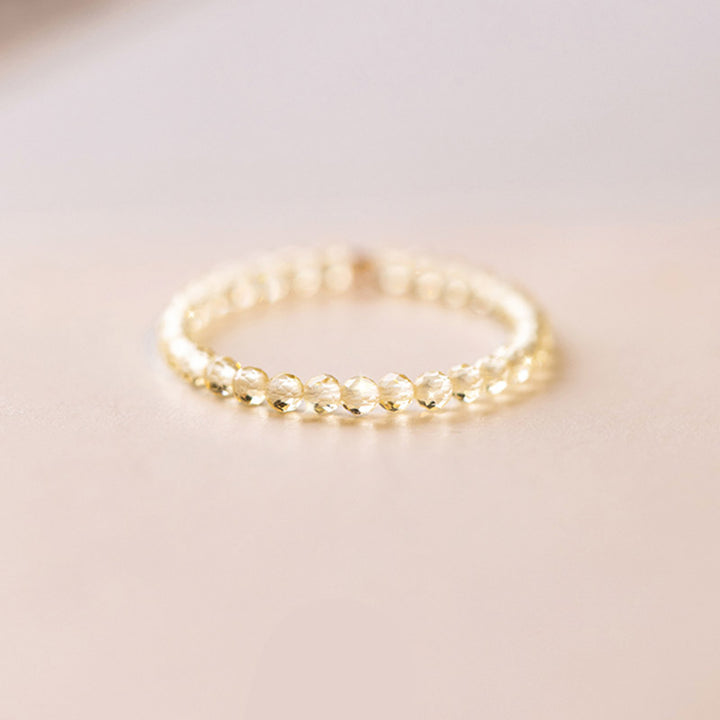 Anillo de prosperidad y felicidad con citrino natural de Buddha Stones