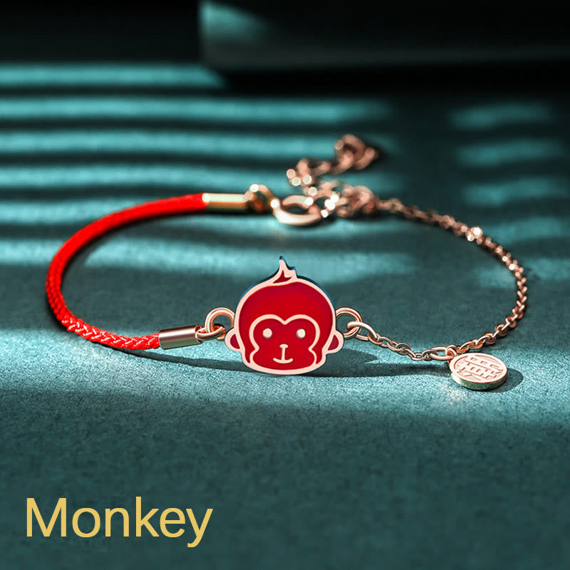 Pulsera de cadena de hilo rojo con Buddha Stones , Plata de Ley 925, que cambia de color, protección de la suerte del zodiaco chino - Mono (circunferencia de muñeca 14-15 cm) - image 22