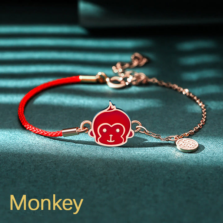 Pulsera de cadena de hilo rojo con Buddha Stones , Plata de Ley 925, que cambia de color, protección de la suerte del zodiaco chino - Mono (circunferencia de muñeca 14-15 cm) - image 22