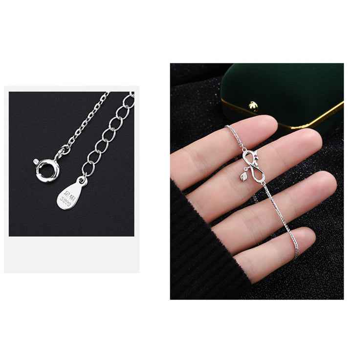Pulsera de protección de la suerte con colgante de cola de nudo sin fin de plata de ley 999 con Buddha Stones