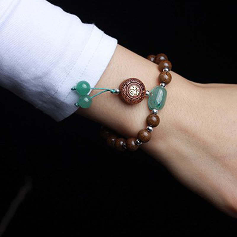 Abelia Biflora Pulsera Protección Felicidad Madera