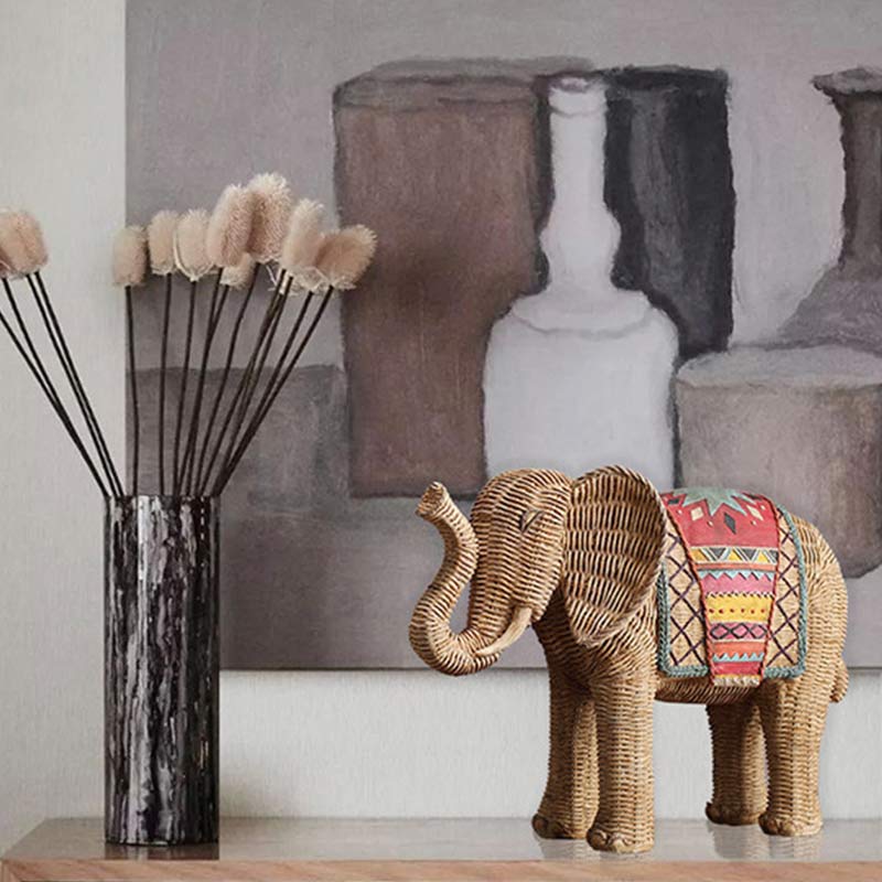 Elefante Resina Sabiduría Riqueza Decoración Del Hogar