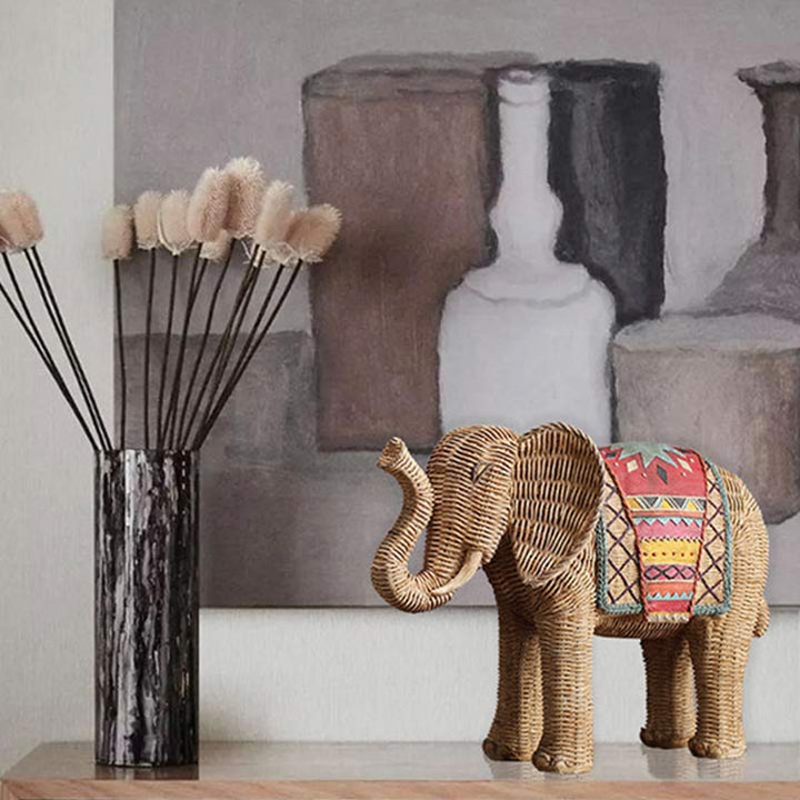 Elefante Resina Sabiduría Riqueza Decoración Del Hogar