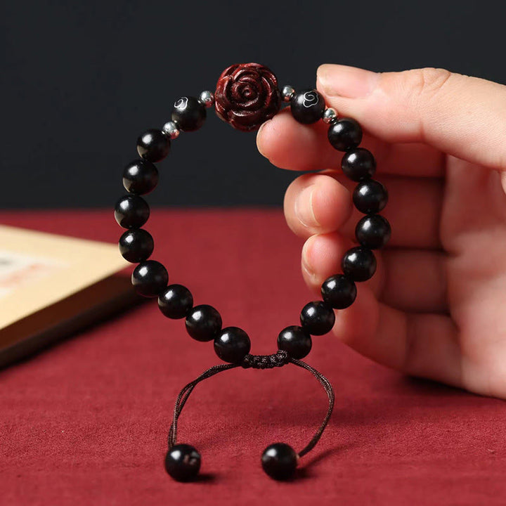 Pulsera De Calmante De Sándalo Rojo Hoja Pequeña De Buddha Stones - image 3