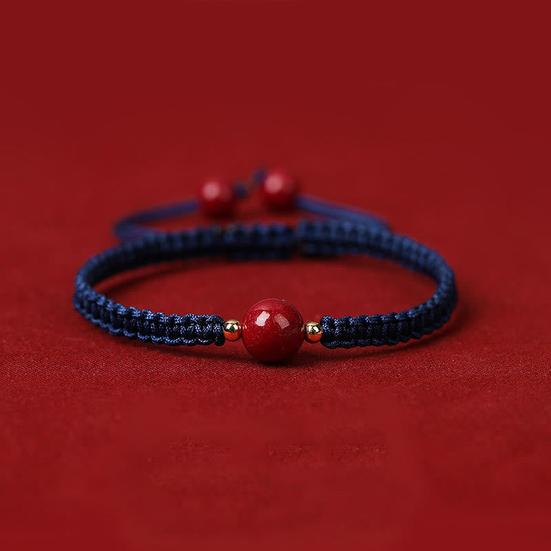 Pulsera de hilo rojo con cuentas de cinabrio de la suerte, Buddha Stones