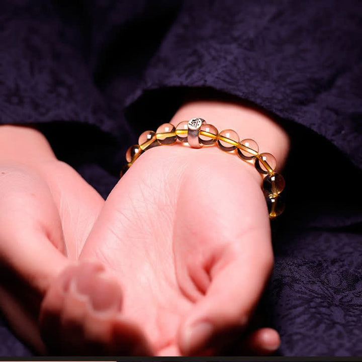 Pulsera de protección de citrino de Buda natal del zodíaco chino de plata de ley 925 - image 4